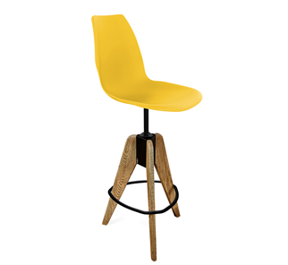 Барный стул SHT-ST29/S92 (желтый ral 1021/брашированный коричневый/черный муар) в Коврове