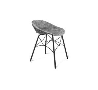 Обеденный стул SHT-ST19-SF1 / SHT-S107 (дымный/черный муар) во Владимире