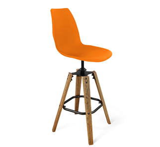 Барный стул SHT-ST29/S93 (оранжевый ral2003/брашированный коричневый/черный муар) во Владимире