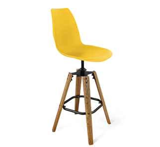Барный стул SHT-ST29/S93 (желтый ral 1021/брашированный коричневый/черный муар) во Владимире