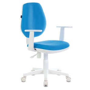Кресло компьютерное Brabix Fancy MG-201W (с подлокотниками, пластик белый, голубое) 532411 во Владимире