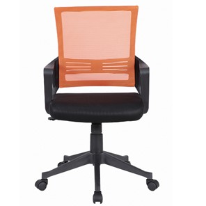 Компьютерное кресло Brabix Balance MG-320 (с подлокотниками, комбинированное черное/оранжевое) 531832 в Коврове