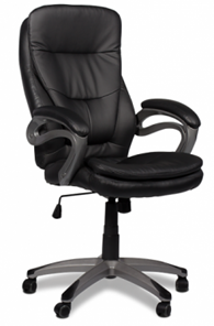 Офисное кресло ДамОфис J 9302 экокожа /пластик, черный во Владимире