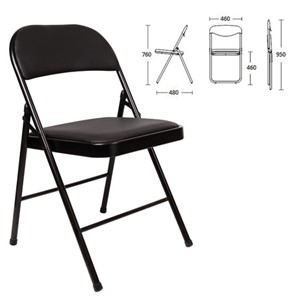 Офисный стул складной Brabix Golf Plus CF-003 Комфорт (черный каркас, кожзам черный) 531566 в Коврове