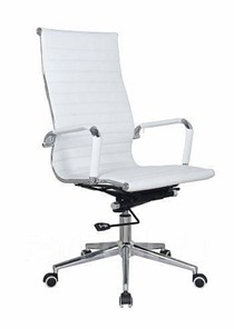Кресло офисное В108 экокожа / хром, White ( белый) в Коврове