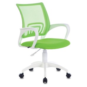 Офисное кресло Brabix Fly MG-396W (с подлокотниками, пластик белый, сетка, салатовое) 532403 в Коврове