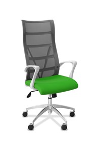 Офисное кресло Топ X белый каркас, сетка/ткань TW / серая/салатовая во Владимире
