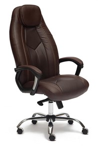 Кресло офисное BOSS Lux, кож/зам, коричневый/коричневый перфорированный, арт.9816 во Владимире