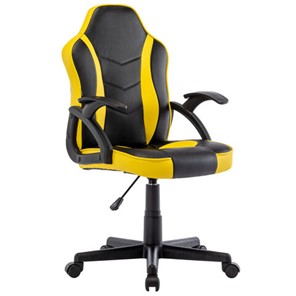 Офисное кресло BRABIX "Shark GM-203", экокожа, черное/желтое, 532514 во Владимире