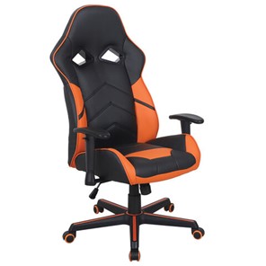 Кресло офисное BRABIX "Storm GM-006", регулируемые подлокотники, экокожа, черное/оранжевое, 532502 в Коврове