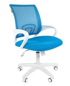 Кресло компьютерное CHAIRMAN 696 white, tw12-tw04 голубой во Владимире