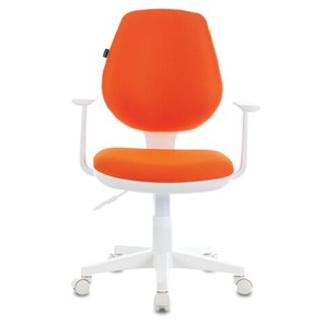 Офисное кресло Brabix Fancy MG-201W (с подлокотниками, пластик белый, оранжевое) 532410 в Коврове