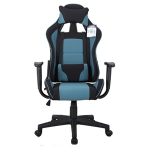 Офисное кресло Brabix GT Racer GM-100 (две подушки, ткань, черное/голубое) 531818 во Владимире