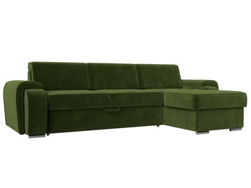 Угловой раскладной диван Лига-025, Зеленый (Микровельвет) во Владимире
