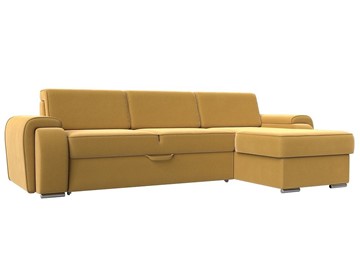 Угловой раскладной диван Лига-025, Желтый (Микровельвет) во Владимире