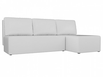 Угловой диван с оттоманкой Поло, Белый (экокожа) во Владимире
