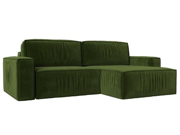 Угловой раскладной диван Прага Классик, Зеленый (микровельвет) во Владимире