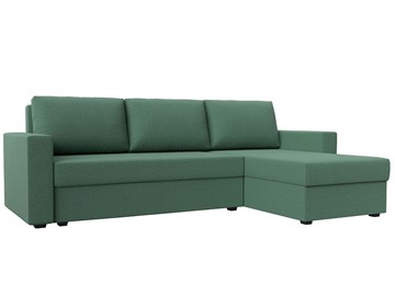 Угловой диван с оттоманкой Траумберг Лайт, Амур зеленый (Рогожка) во Владимире