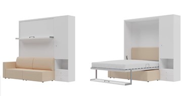 Шкаф-кровать трансформер Кровать-трансформер Smart (КД 1400+ШП), шкаф правый, левый подлокотник во Владимире