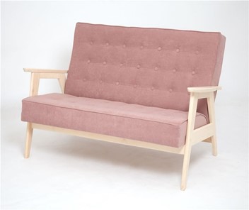 Прямой диван Ретро, двухместный (беленый дуб / RS 12 - розовый) во Владимире