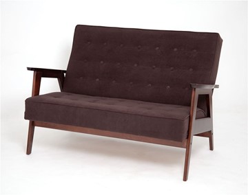 Прямой диван Ретро, двухместный (темный тон / RS32 - коричневый) во Владимире