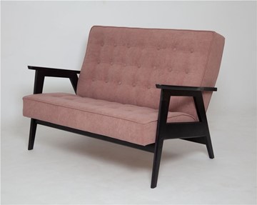 Прямой диван Ретро, двухместный (венге / RS 12 - розовый) во Владимире
