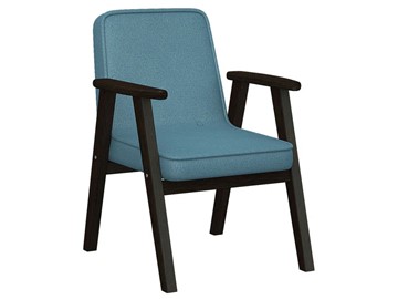 Кресло в гостиную Ретро ткань голубой, каркас венге во Владимире