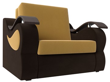 Раскладное кресло Меркурий (60), Желтый\коричневый (Микровельвет\Экокожа) в Коврове