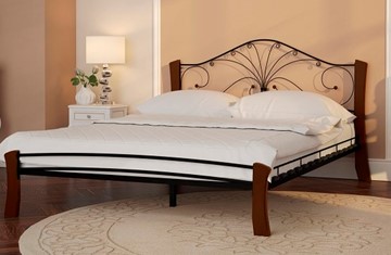 Кровать 2-спальная Фортуна 4 Лайт, 1600, черный/махагон в Коврове