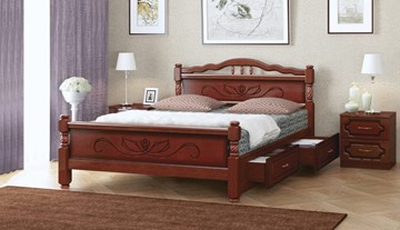 Кровать с выкатными ящиками Карина-5 (Орех) 140х200 в Коврове