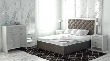 Двуспальная кровать с механизмом Сарма Манхэттен 160х200 (с коробом), высота спинки - 140 см в Коврове