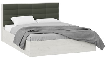 Кровать в спальню с подъемным механизмом Агата тип 1 (Дуб крафт белый, Велюр Серый) в Коврове
