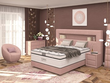 Кровать двуспальная Smart/Podium M 160х200, Флок (Велсофт Винтажный розовый) во Владимире