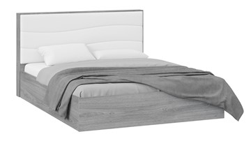 Мягкая кровать Миранда тип 1 (Дуб Гамильтон/Белый глянец) во Владимире