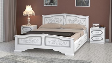 Кровать с выкатными ящиками Елена (Белый Жемчуг) 160х200 в Коврове