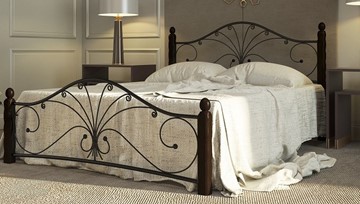 Двуспальная кровать Фортуна 1, 1600, черный/шоколад в Коврове
