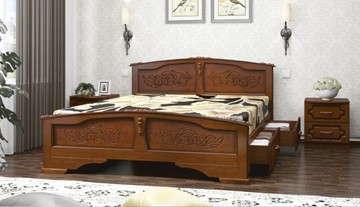 Кровать с выкатными ящиками Елена (Орех) 140х200 в Коврове