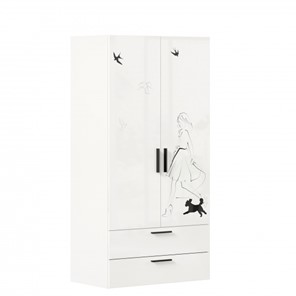 Распашной комбинированный шкаф Джоли ЛД 535.040, Серый шелк во Владимире