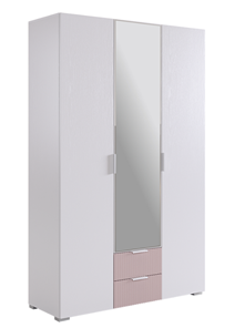 Шкаф трехдверный с ящиками Зефир 109.02 (белое дерево/пудра розовая (эмаль)) в Коврове