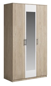 Шкаф 3 двери Светлана, с зеркалом, белый/дуб сонома во Владимире