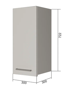 Навесной кухонный шкаф В7 30, Серый/Антрацит в Коврове
