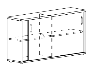 Шкаф-купе низкий Albero, для 2-х столов 60 (124,4х36,4х75,6) во Владимире