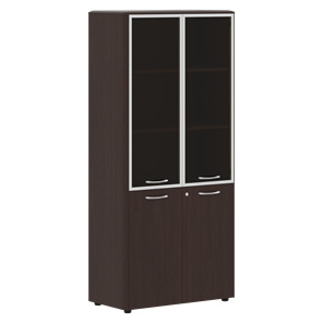 Шкаф комбинированный с дверьми в алюминиевой рамке с замком DIONI Венге DHC 85.7(Z)  (850х430х1930) во Владимире