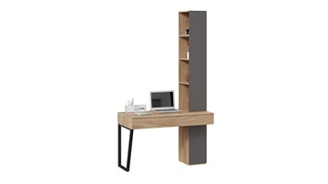 Компьютерный стол со шкафом комбинированным Порто СМ-393.15.012 (Яблоня Беллуно/Графит софт) во Владимире
