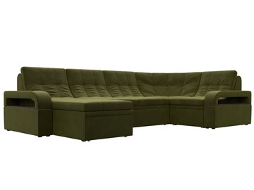 П-образный диван Лига-035, Зеленый (Микровельвет) во Владимире