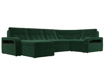 П-образный диван Лига-035, Зеленый (велюр) во Владимире