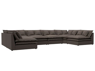 Большой П-образный диван Лига-040, Амур коричневый (рогожка) во Владимире
