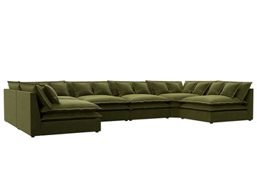 Большой П-образный диван Лига-040, Зеленый (микровельвет) во Владимире