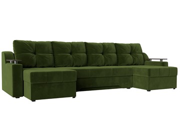 П-образный диван Сенатор, Зеленый (Микровельвет) боннель во Владимире