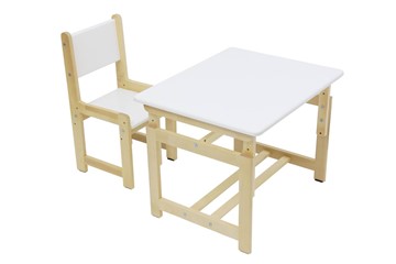 Растущий комплект мебели POLINI Kids ECO 400 SM 68Х55 Белый / Натуральный в Коврове